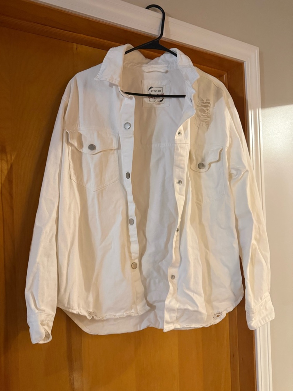 White Button-Up Denim Jacket